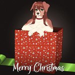 5_fingers anthro bare_shoulders big_breasts black_nose box breasts brown_body brown_fur brown_hair candy candy_cane collar container dessert female fingers food fur gift_box green_eyes hair holidays in_box in_container looking_at_viewer multicolored_body multicolored_fur sitting_in_box smile solo text two_tone_body two_tone_fur white_body white_fur pregoo christmas mckaylah australian_shepherd canid canine canis domestic_dog herding_dog mammal pastoral_dog sheepdog 1:1 2022 english_text hi_res