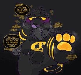 3_toes balls black_background blush blush_lines dialogue dirty_talk feet first_person_view foot_fetish genitals male pawpads penis simple_background solo text toes crushpepper arthropod insect lepidopteran moth english_text hi_res