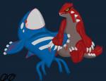 duo female female/female feral genitals open_mouth paws presenting_partner pussy simple_background spread_pussy spreading vaginal orcaxdragon nintendo pokemon generation_3_pokemon groudon kyogre legendary_pokemon pokemon_(species) hi_res