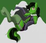 clothed clothing crossdressing feral garter_straps legwear lingerie male solo stockings veesocks hasbro my_little_pony the_rocky_horror_picture_show dr._frank-n-furter earth_pony equid equine horse mammal pony absurd_res digital_media_(artwork) hi_res