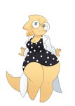 anthro breasts cleavage clothed clothing eyewear female glasses huge_hips huge_thighs short_stack solo tail thick_thighs wide_hips anarchy_puppet undertale_(series) alphys lizard reptile scalie hi_res