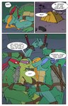 adolescent camping_tent dialogue eyes_closed group inside_tent kerchief kissing male male/male sleeping tent text young momorawrr neattea teenage_mutant_ninja_turtles donatello_(tmnt) leonardo_(tmnt) michelangelo_(tmnt) raphael_(tmnt) reptile scalie turtle comic english_text hi_res brother_(lore) brothers_(lore) incest_(lore) sibling_(lore)