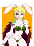 anthro armor breasts clothing female panties shoulder_pads simple_background solo unconvincing_armor underwear kenshinho_arts island_of_onigashima one_piece carrot_(one_piece) humanoid lagomorph leporid mammal minkmen_(one_piece) rabbit 3:4 absurd_res hi_res