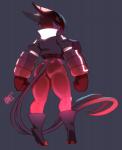 anthro big_breasts biped breasts butt clothed clothing digitigrade female grey_background hair legwear long_hair looking_back multi_tail nipple_outline rear_view red_eyes red_hair simple_background solo standing tail kanel eris_(pocket-sand) felid mammal 2018 digital_media_(artwork) full-length_portrait portrait