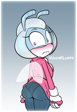 antennae_(anatomy) anthro blue_body blush book border butt clothed clothing dress embarrassed female gloves handwear holding_book holding_clothing holding_dress holding_object insect_wings looking_at_viewer panties raised_clothing raised_dress simple_background solo standing underwear white_border wings voidsdroids idw_publishing sega sonic_the_hedgehog_(comics) sonic_the_hedgehog_(idw) sonic_the_hedgehog_(series) jewel_the_beetle arthropod beetle insect digital_media_(artwork) hi_res