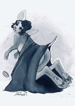 ambiguous_gender anthro buckteeth butt feet fur hair hindpaw looking_up open_mouth paws shrinking size_transformation solo teeth transformation whiskers nakitacat mammal rodent 2019 hi_res