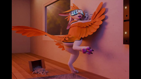 4_ears anthro butt claws ears_down feathered_wings feathers feet first_person_view hip_sway hypnosis hypnosis_fetish hypnotic_eyes hypnotic_visor hypnotizing_viewer leaning_on_wall male mind_control multi_ear open_mouth pawpads paws pivoted_ears solo spiri'vali tail tail_motion teeth text tongue tongue_out winged_arms wings kaanavali hiyu_(modeler) blender_cycles hypnovember hypnovember2025 kaan_avali avali avian 16:9 3d_(artwork) 3d_animation animated blender_(artwork) digital_media_(artwork) hi_res high_framerate huge_filesize long_playtime no_sound url webm widescreen