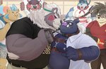 anthro belly body_hair chest_hair group kissing male male/male musclegut muscular nipples overweight pecs split_personality freakinglargeoof anothereidos_of_dragon_vein_r lifewonders tokyo_afterschool_summoners ganglie_(tas) kimun_kamui_(tas) robin_(anothereidos_r) shino_(tas) snoboar_(character) wen_kamui_(tas) bear canid canine canis domestic_dog mammal suid suina sus_(pig) wild_boar absurd_res hi_res