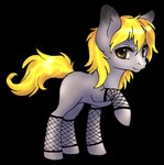 blonde_hair brown_eyes closed_smile clothing eyelashes female feral fishnet_clothing fishnet_legwear glistening glistening_eyes grey_body hair legwear looking_at_viewer mouth_closed quadruped smile solo tail yellow_tail milk-jug hasbro my_little_pony equid equine horse mammal pony alpha_channel low_res