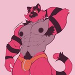 abs anthro armpit_hair body_hair bulge fangs happy_trail looking_at_viewer male muscular muscular_anthro muscular_male navel nipples pecs pubes simple_background solo standing tail teeth itzmikey nintendo pokemon generation_7_pokemon incineroar pokemon_(species) digital_drawing_(artwork) digital_media_(artwork) flat_colors hi_res