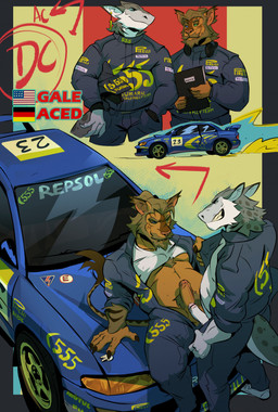 anthro beard chest_tuft clothed clothed_anthro clothed_male clothing duo ear_piercing erection facial_hair foreskin fur genitals humanoid_genitalia humanoid_penis lying male male/male male_anthro markings mature_male on_back on_car on_hood overweight overweight_anthro overweight_male partially_clothed partially_clothed_anthro partially_clothed_male penis piercing pubes raised_clothing raised_shirt raised_topwear shirt smile spots spotted_body spotted_fur standing striped_body striped_fur stripes tail teeth text topwear tuft heromule final_fantasy final_fantasy_xiv square_enix subaru subaru_impreza aced_(oldmanaced) aquatic felid fish hrothgar hybrid mammal shark 2025 english_text hi_res multiple_images