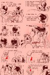 2:3 ?! alternate_universe anthro armor arthropod asphyxiation big_breasts blush bodily_fluids breast_squish breasts choking clothed clothing comic domestic_cat ellipsis english_text erection erection_under_clothing felid feline felis female female/female frisk_(undertale) genitals head_grab hi_res human humanoid insect kissing male mammal penis profanity rg03 rg04 spiked_armor spikes squish sweat tears text thewill under(her)tail undertale undertale_(series) undressing