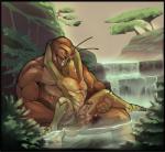 anthro balls duo erection genitals humanoid_genitalia humanoid_penis kissing larger_male leaking male male/male muscular muscular_male outside penis size_difference smaller_male waterfall custapple ant arthropod hymenopteran insect