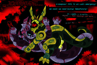 anal anal_penetration anthro blue_body bodily_fluids calipso_(northlightsky) corruption cum cum_drip dialogue dripping duo from_front_position genital_fluids genitals green_body helio_(ulipse) knot knotted_penis machine male male/male mating_press northlightsky nude penetration penis sex tail tail_hugging text tongue tongue_out robot synth_(vader-san) absurd_res english_text hi_res