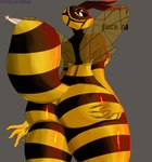 4_fingers anthro arthropod_abdomen big_butt biped butt female fingers nude nude_anthro nude_female rear_view solo wings archenarie arthropod hornet hymenopteran insect vespid wasp absurd_res hi_res