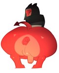 anthro anus balls big_butt black_clothing bottomless butt clothed clothing crossdressing eyeshadow femboy foreskin fur genitals horn huge_butt looking_back makeup male nun nun_outfit penis red_body red_fur simple_background solo spade_tail tail thick_thighs veil white_background wide_hips conditional_dnp svarz red_(svarz) bovid caprine caprine_demon demon goat mammal 2022 hi_res