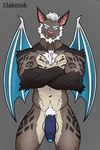 absurd_res anthro balls bat bioluminescence bioluminescent_eyes bioluminescent_penis blue_eyes body_hair brown_body brown_fur chest_hair conditional_dnp felid final_fantasy final_fantasy_xiv foreskin fur fur_markings genitals glowing glowing_genitalia glowing_penis hair hi_res hrothgar hybrid male mammal markings navel pawsta penis pubes solo square_enix tight_foreskin vein veiny_penis vlakeesh_(pawsta) white_body white_fur white_hair wings