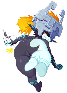 big_butt butt butt_slap clothing featureless_crotch female fused_shadow headgear headwear shortstack shortstack_female slap slapping_own_butt slapping_self solo thick_thighs werfmight nintendo the_legend_of_zelda twilight_princess midna humanoid imp twili absurd_res hi_res