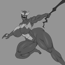 4_toes 5_fingers barely_visible_genitalia barely_visible_vulva bent_leg big_breasts big_eyes big_mouth_(anatomy) big_nipples biped breasts claws dark_body feet female finger_claws fingers genitals glistening glistening_arms glistening_body glistening_legs glistening_nipples glistening_thighs grey_background holding_object huge_nipples innie_vulva looking_at_viewer monotone_background multicolored_body muscular muscular_arms muscular_female muscular_humanoid muscular_thighs nipples not_furry nude nude_female nude_humanoid open_mouth open_smile pose puffy_nipples sharp_teeth simple_background smile smiling_at_viewer solo symbol teeth three-quarter_view toe_claws toes tongue two_tone_body vulva wide_hipped_female wide_hipped_humanoid wide_hips gallo_wazavi marvel she-venom alien alien_humanoid humanoid symbiote 1:1 2025 digital_drawing_(artwork) digital_media_(artwork) greyscale hi_res monochrome