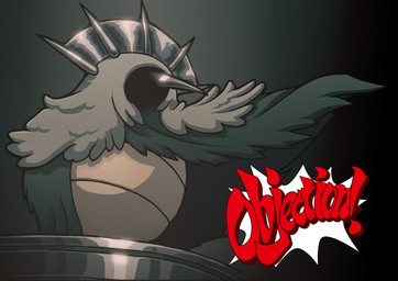 anthro beak biped black_background courtroom cowl crown gesture hand_gesture headgear hooded_cape male pointing simple_background solo winged_arms wings eidel-elias-weise hollow_knight:_silksong hollow_knight_(franchise) objection! team_cherry crawfather arthropod insect 2026 hi_res