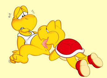 ambiguous_gender clothing cunnilingus duo feet female female/ambiguous footwear nervous oral sex shell shirt shoes tank_top tongue tongue_out topwear turtle_shell vaginal frassed mario_bros nintendo koopa koopa_troopa reptile scalie tortoise turtle hi_res