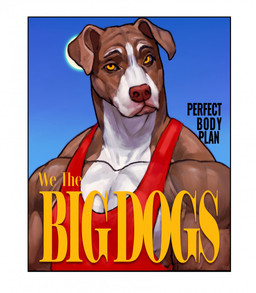 anthro border brown_body clothing collarbone male muscular outside pecs red_nose shirt solo sun tank_top text topwear trapezius white_border yellow_eyes shaneinvasion canid canine canis domestic_dog mammal pit_bull cover english_text hi_res magazine_cover