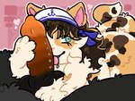 animal_genitalia animal_penis anthro black_penis brown_hair butt canine_genitalia canine_penis claws clothing duo ear_tuft erection fellatio female female_focus fluffy fur genital_piercing genitals green_eyes grey_body grey_fur hair hat hat_only headgear headgear_only headwear headwear_only heart_symbol inner_ear_fluff knot licking looking_away male male/female markings mostly_nude multicolored_body multicolored_fur multicolored_penis nude oral orange_penis penile penis penis_lick penis_piercing piercing pink_background pink_inner_ear_fluff sailor_cap sex simple_background smile solo_focus spread_legs spreading tongue tongue_out tuft two_tone_body two_tone_fur two_tone_penis anonymous_artist stritte canid canine canis domestic_cat felid feline felis mammal wolf hi_res