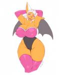 anthro arms_above_head bat bat_wings big_breasts breasts cleavage clothed clothing colored edit female jindragowolf mammal plain_background pose rouge_the_bat rubber sega solo sonic_(series) stockings thick_thighs thighs voluptuous warmers white_background wide_hips wings
Rating: Questionable
Score: 19
User: shadows
Date: January 24, 2014