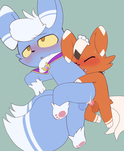 anal anal_penetration anthro anthro_on_anthro anthro_penetrated anthro_penetrating anthro_penetrating_anthro balls biped blue_balls blue_body blue_fur blush bodily_fluids brown_balls brown_body brown_fur butt clothing cum cum_in_ass cum_inside cum_on_balls cum_on_butt duo ejaculation eyes_closed fangs fluffy fluffy_tail from_behind_position fur genital_fluids genitals head_tuft hip_tuft intraspecies larger_anthro larger_male lying male male/male male_penetrated male_penetrating male_penetrating_male multicolored_body multicolored_fur on_side open_mouth penetration penile penile_penetration penis pink_penis plantigrade poncho sex side_view size_difference smaller_anthro smaller_male sweat tail teeth tuft two_tone_body two_tone_fur white_body white_fur yellow_eyes porldraws nintendo pokemon generation_6_pokemon meowstic meowstic_(male) pokemon_(species) 2025 absurd_res digital_drawing_(artwork) digital_media_(artwork) hi_res