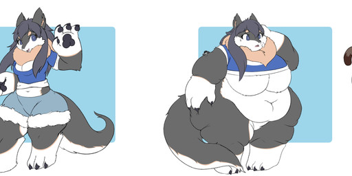 anthro base_one_layout belly big_belly big_breasts black_body black_fur black_hair blush bottomless bottomwear breasts clothed clothed_to_nude clothing clothing_loss crop_top duo female fluffy fluffy_ears fully_clothed fully_clothed_to_nude fur geometric_background gloves_(marking) grey_body grey_fur hair holding_arm kemono leg_markings markings midriff morbidly_obese morbidly_obese_anthro morbidly_obese_female multicolored_body multicolored_fur navel neck_tuft nude obese obese_anthro obese_female one_row_layout overweight overweight_anthro overweight_female rapid_weight_gain shirt shorts simple_background snout socks_(marking) solo_focus tail thick_thighs three_frame_image three_frame_sequence topwear tuft two_tone_body two_tone_fur weight_difference weight_gain white_body white_fur wide_hips homemosaco mythology ina_(homemosaco) canid canine dragon felid feline furred_dragon furred_scalie mammal mythological_creature mythological_scalie scalie absurd_res digital_media_(artwork) hi_res sequence