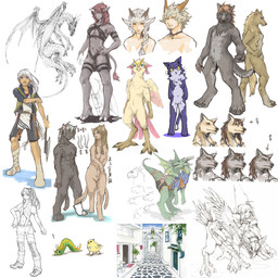 ambiguous_gender anthro beak claws duo fantasy feathered_wings feathers female horn humanoid_pointy_ears kemono male montage nude pointy_ears riding scenery solo straddling tail tail_feathers text wings kiz mythology arthropod avian canid canine canis demon domestic_cat domestic_dog dragon felid feline felis insect mammal mythological_creature mythological_scalie scalie wolf 1:1 hi_res japanese_text multiple_images sketch_page translation_request