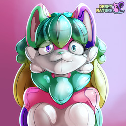 anthro female inflatable looking_at_viewer seam_(sewing) simple_background solo derpy_nature derpy_(derpynature) animate_inanimate domestic_cat felid feline felis living_inflatable mammal digital_media_(artwork) hi_res