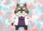 anthro beady_eyes brown_body brown_fur chibi clothing coat fur grin lab_coat male smile solo striped_body striped_fur stripes topwear xxg3jhv8teo4vnd lifewonders live_a_hero viscunam mammal procyonid raccoon absurd_res hi_res