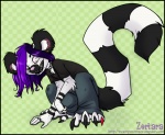 alternative_fashion anthro bottomwear clothing ear_piercing female glamfur goth hair long_hair pants piercing purple_hair shirt solo tail tomboy topwear y2k_(graphic_design) zeriara zeriara_(character) lemur mammal primate ring-tailed_lemur strepsirrhine