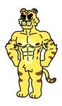 abs anthro biceps crotch_tuft male mint_disaster muscular nude pecs solo standing stripes tuft vein veiny_muscles animal_crossing nintendo tybalt_(animal_crossing) felid mammal pantherine tiger hi_res