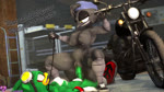 5_fingers abdominal_bulge anthro anthro_on_anthro anthro_penetrated anthro_penetrating anthro_penetrating_anthro backwards_baseball_cap backwards_hat baseball_cap beak big_butt big_penis black_body black_claws black_clothing black_feathers black_footwear black_shoes blue_clothing blue_eyes blue_hat blue_headwear bouncing_breasts bouncing_butt breasts butt chest_tuft claws clothing cowgirl_position dominant dominant_anthro dominant_female erection eye_roll eyewear eyewear_on_head feathers female female_on_top female_penetrated finger_claws fingers footwear from_front_position garage genitals glans gloves goggles goggles_on_head green_body green_feathers green_penis grey_body grey_feathers grey_hair grey_nipples grin hair half-closed_eyes handwear hat headgear headwear holding_leash holding_object huge_butt huge_penis humanoid_genitalia humanoid_penis leash leash_grab looking_at_another looking_down looking_up lying male male/female male_on_bottom male_penetrating male_penetrating_female mostly_nude motorcycle narrowed_eyes nipples non-mammal_breasts on_back on_bottom on_top penetration penis pupils red_glans scuted_legs scutes sex shoes smile submissive submissive_anthro submissive_male tail tail_feathers thick_thighs tuft vehicle vein veiny_penis white_body white_clothing white_feathers white_footwear white_gloves white_handwear white_shoes yellow_beak yellow_eyes yellow_eyewear yellow_goggles sarah_dellen moonify_(modeler) sega sonic_riders sonic_the_hedgehog_(series) jet_the_hawk sarah_the_crow accipitrid accipitriform avian bird corvid corvus_(genus) crow oscine passerine 2025 3d_(artwork) 3d_animation animated digital_media_(artwork) hi_res huge_filesize loop no_sound webm