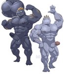 balls butt duo erection genitals male male/male muscular muscular_male nipple_piercing nipples nude pecs penis piercing red_eyes simple_background vein veiny_penis white_background yellow_eyes maldu nintendo pokemon flint_steel ryuji_kaiyo generation_1_pokemon humanoid machoke pokemon_(species) absurd_res hi_res