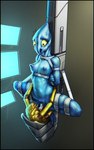 anthro athletic blue_body captured facehugger_like_creature female imminent_rape imminent_sex nude science_fiction screen stationary_restraints submissive submissive_anthro submissive_female yellow_eyes wandering_lizardfolk animal_humanoid cephalopod cephalopod_humanoid humanoid marine marine_humanoid mollusk mollusk_humanoid squid_humanoid story story_in_description