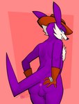 abstract_background anthro anus backsack balls blue_eyes butt butt_grab cheek_tuft clothing cowboy_hat facial_tuft fur genitals gloves hand_on_butt handwear hat headgear headwear looking_back male neck_tuft open_mouth penis purple_body purple_fur sharp_teeth simple_background solo spread_butt spreading teeth tuft white_body white_fur magnetiorchid sega sonic_the_hedgehog_(series) fang_the_hunter dipodid jerboa mammal rodent 2021 clip_studio_paint_(artwork) digital_media_(artwork) hi_res signature