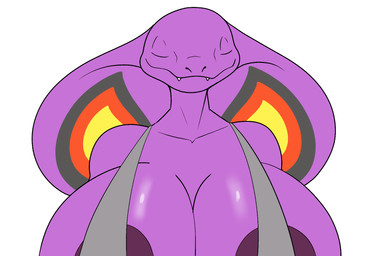 anthro anthrofied areola areola_slip big_areola big_breasts breasts eyes_closed fangs female huge_breasts nipples non-mammal_breasts non-mammal_nipples pokemorph purple_body smile solo teeth conditional_dnp zp92 ishowspeed my_mom_is_kinda_homeless nintendo pokemon sebrina_arbok arbok generation_1_pokemon pokemon_(species) hi_res