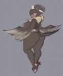 anthro anthrofied areola avian beak big_breasts big_butt breasts butt female generation_5_pokemon grey_background hi_res liveforthefunk looking_back mandibuzz neck_tuft nintendo nipples non-mammal_breasts non-mammal_nipples nude pokemon pokemon_(species) pokemorph simple_background solo thick_thighs tuft wings