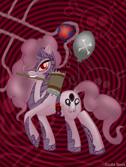 armor corruption cutie_mark female feral hair solo giuliabeck friendship_is_magic hasbro my_little_pony pinkie_pie_(mlp) earth_pony equid equine horse mammal pony