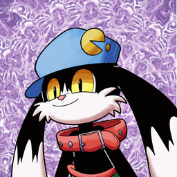 abstract_background ambiguous_anthro ambiguous_gender anthro black_body black_fur blue_clothing blue_hat blue_headwear clothed clothing collar fur hat headgear headwear long_ears purple_background red_collar simple_background solo topless topless_ambiguous topless_anthro white_body white_fur yellow_eyes trevor-fox bandai_namco klonoa_(series) pngtuber klonoa domestic_cat felid feline felis mammal 1:1 animated animated_gif short_playtime