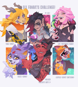 anthro female male text kyander baldur's_gate baldur's_gate_3 larian_studios league_of_legends leopold_the_cat_(series) riot_games rooster_teeth rwby sega sonic_the_hedgehog_(series) tencent blaze_the_cat karlach live_(mayonmayonaka_punch) vi_(lol) yang_(rwby) human humanoid mammal english_text hi_res