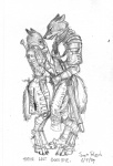 anthro armor belt black_nose bracers breastplate chainmail claws digitigrade duo female fur furgonomics greaves hand_holding male melee_weapon pauldron romantic romantic_couple scabbard scalemail simple_background sword tail weapon white_background white_body white_fur scott_ruggels asheru_(setting) magnus_(scottruggels) niloupar canid canine canis mammal wolf 2009 monochrome signature sketch