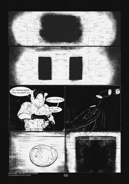 6_panel_comic anthro black_eyes black_hair black_text clothed clothing coin corridor dialogue fingers floor fur gloves hair handwear male motion_lines open_mouth page_number solo speech_bubble talking_to_self teeth text wall_(structure) white_sclera white_text leprzil mammal murid murine rat rodent 2026 artist_name comic english_text hi_res monochrome url