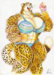 abs big_muscles bikini blue_eyes breasts clothing dessert female food happy huge_muscles hyper hyper_muscles ice_cream muscular muscular_female open_mouth rainbow smile solo summer swimwear two-piece_swimsuit gravewalker prodigy felid leopard mammal pantherine 2015 colored_pencil_(artwork) hi_res mixed_media painting_(artwork) traditional_media_(artwork) watercolor_(artwork)