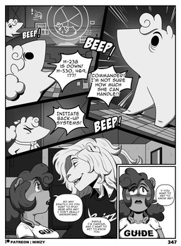 anthro big_breasts border breasts clothed clothing dialogue duo eyelashes female male open_mouth pupils side_view size_difference smile speech_bubble text topwear white_border nimzy noms_(nimzy) tobi_(nimzy) cricetid felid hamster hybrid liger mammal pantherine rodent comic english_text hi_res monochrome