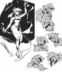 anthro bandeau breasts clothed clothing female hair smile solo topwear zummeng miralle domestic_cat felid feline felis mammal hi_res monochrome sketch