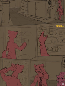 anthro clothed clothing comic_panel dialogue duo machine scratching_head text yellow_text conditional_dnp dacad rebecca_(dacad) tyler_(dacad) avian domestic_ferret mammal mustelid musteline true_musteline weasel comic english_text hi_res restricted_palette